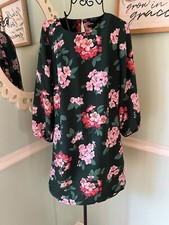 Ann Taylor Vibrant Green Pink Floral Shift Dress 0 Short