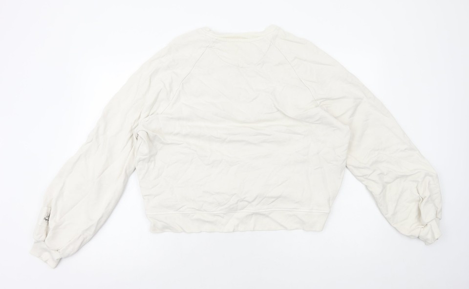 Sweat Bershka Femme - Blanc Coton - Taille M - Coupe Classique