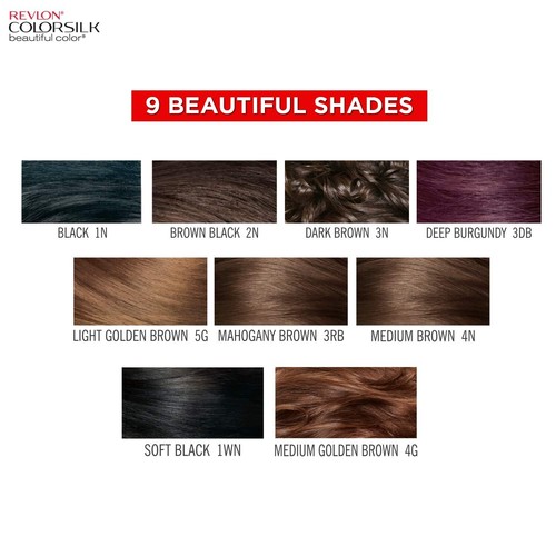 Revlon Color Silk 3D Color Gel Technology Hair Color with Keratin 40ml+40ml+11.8 - 第 6/17 張圖片