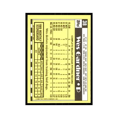 Wes Gardner 1990 Topps Tiffany #38 Boston Red Sox Baseball Card NM