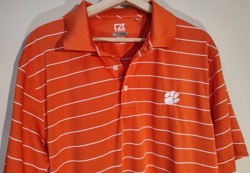 Clemson Men's Cutter & Buck DryTec Short Sleeve Golf Polo - Orange (L) - Picture 3 of 7