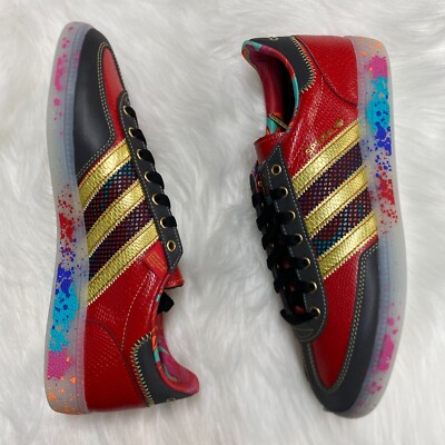 Adidas S.E.E.D. x Handball Spezial Mens Handball Shoes ID8617 NEW Sz 4 / WMNS 5 S.E.E.D. X ADIDAS Handball Spezial Scarlet Gold Paint  main image 4