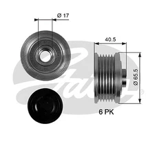 GATES OAP7032 GENERATOR FREEWHEEL FOR ALFA ROMEO CHRYSLER FIAT LANCIA OPEL SAAB SU