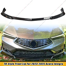 For 23-25 Acura Integra TR-Style Gloss Black Front Bumper Lip Body Kit Spoiler