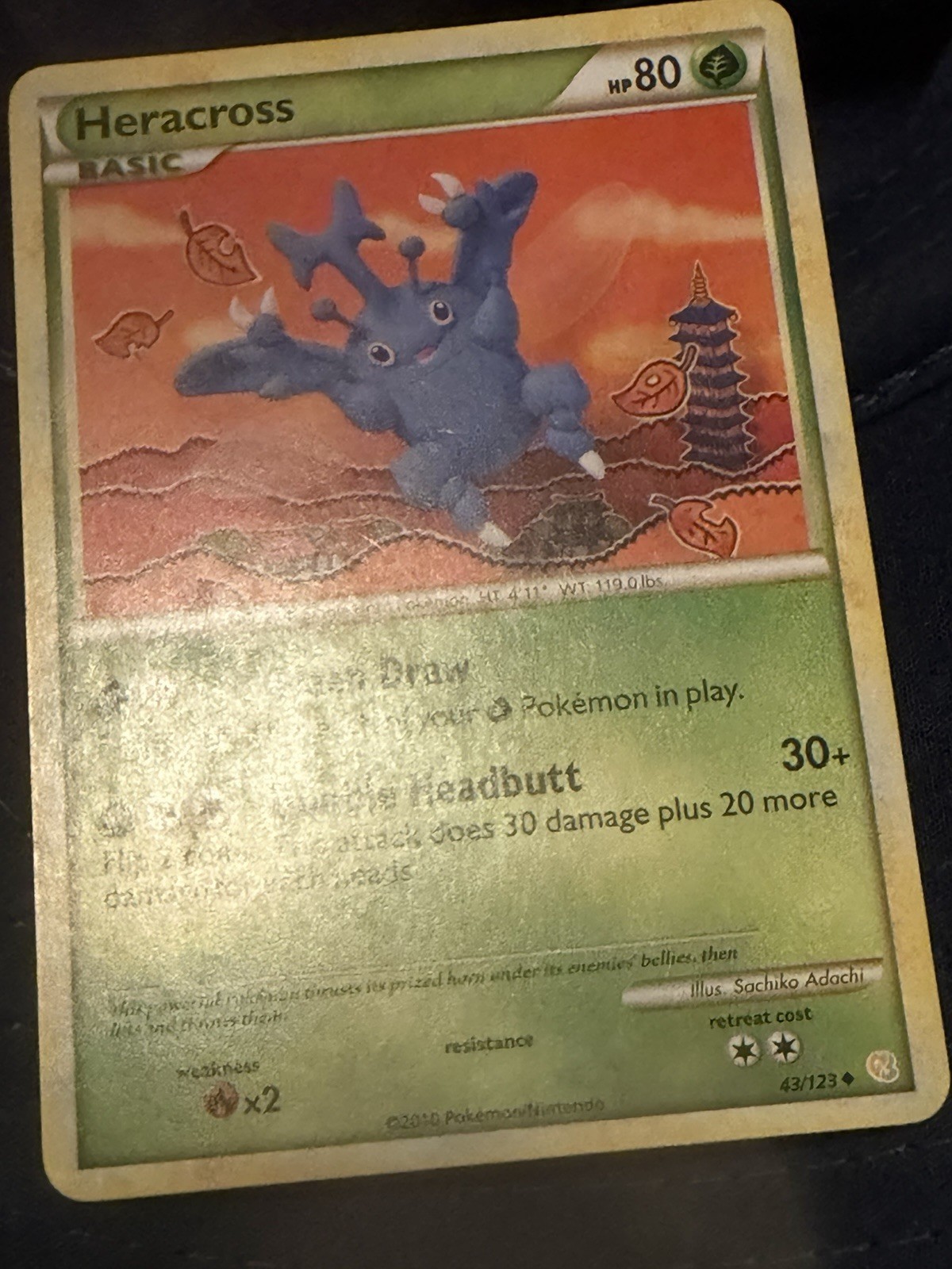 Heracross 43/123 HeartGold & SoulSilver Pokemon Sachiko Adachi