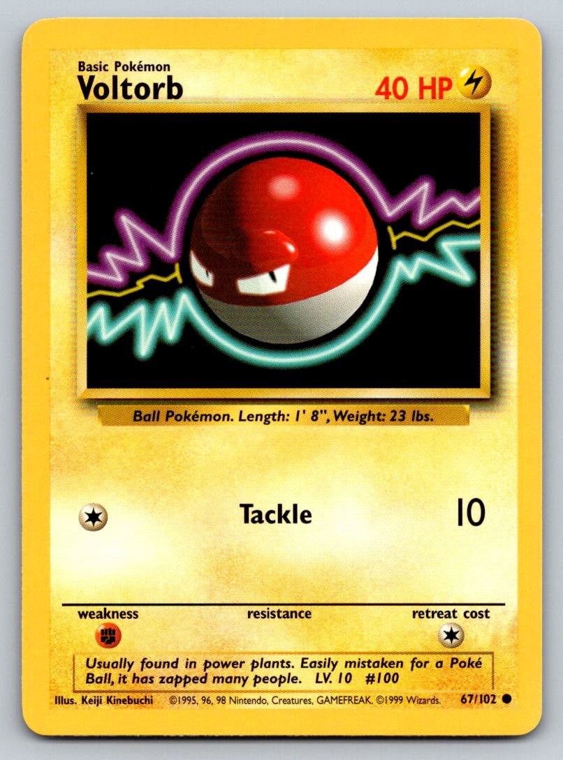 Voltorb 67/102 LP Base Set Unlimited Pokemon