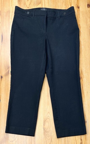 WHITE HOUSE BLACK MARKET Pants Women's 6 Black The Slim Crop Pockets Stretch EUC - Picture 3 of 23