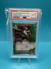 2022 Bowman Chrome James Wood Auto Mega Box Green Mojo PSA 10 #’d /99