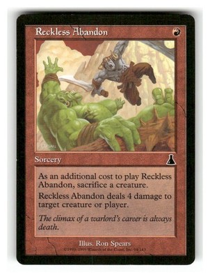 Reckless Abandon 94 Lightly Played Urza's Destiny