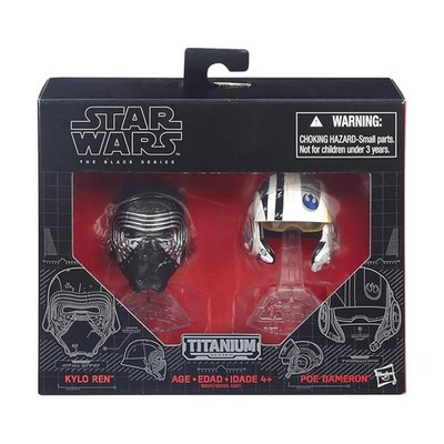 Hasbro Star Wars Action Fig  Kylo Ren & Poe Dameron Titanium Series Hel VG+/NM