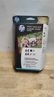 HP 64 Black 64 Tri-Color Ink Cart Combo-Pack Exp May 2020 New Sealed