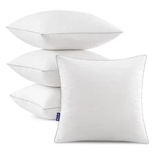 18x18 Pillow Inserts (Set of 4) -Decorative Throw Pillow with 100% Cotton Cov...