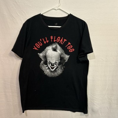 It Clown T Shirt XL You'll Float Too Black Halloween Pennywise