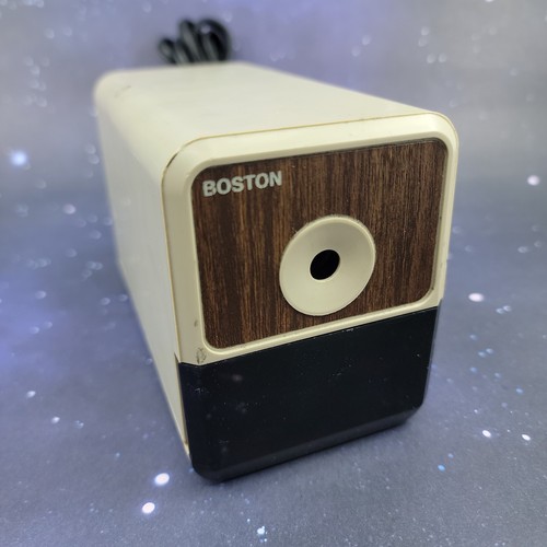 VINTAGE Boston Model 18 Wood Grain Electric Pencil Sharpener Tested & Working
