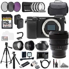 Sony Alpha a6400  FE 50mm f/1.4 GM Lens 128GB Ext Bat 9 PC Filtr MEGA Kit