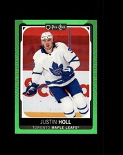 #256 Justin Holl Toronto Maple Leafs 2021-22 O-Pee-Chee Neon Green Border /50