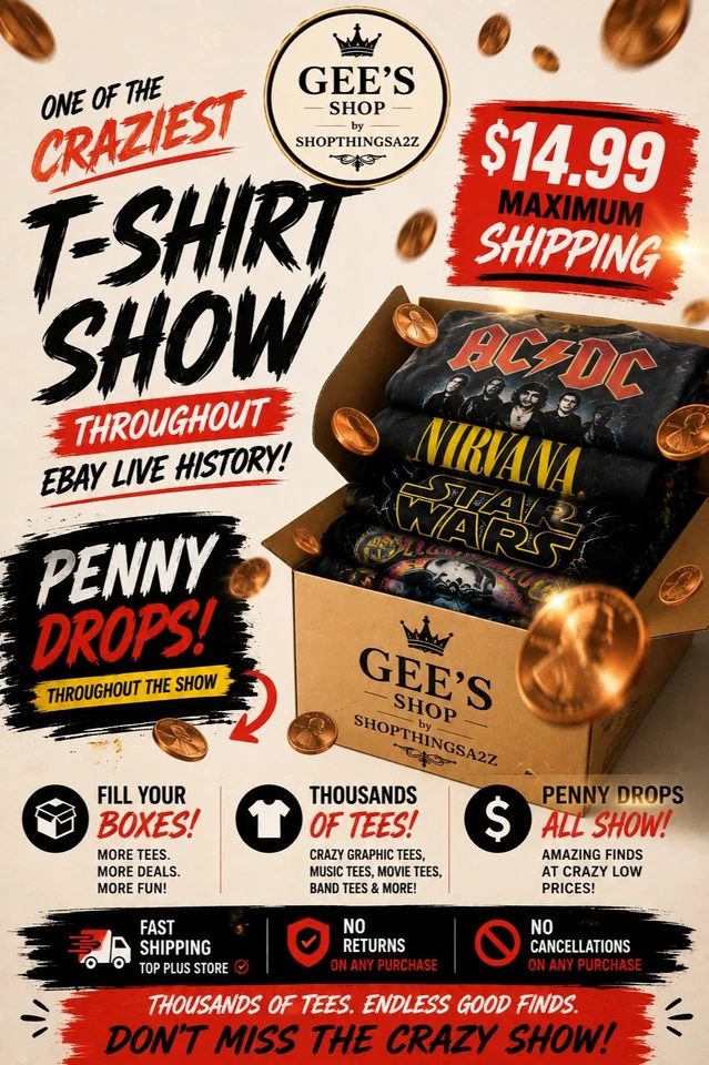 🔥 CRAZIEST 🤪 T-SHIRT SHOW | $14.99 Max Shipping | 3000+ Tees | Penny Drop