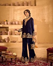 Pakistani Velvet Suits Salwar Kameez Ready made Indian Wedding Party Bollywood