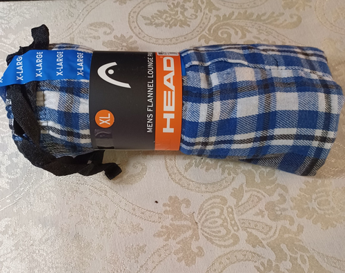 Men's Head Blue Plaid Flannel Sleep Lounge Pants Size XL - Picture 2 of 2