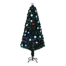 VINGLI 6ft Pre-lit Fiber Optic Artificial Christmas Tree w/Multicolor LED
