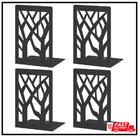 Bookends 4 Pieces, Modern Metal Bookends for Shelves, Black Tree Book Ends for B