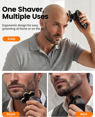 Bald Head Shaver for Men   6 Rotary Blade Electric Razor, Waterproof Cordless Gr