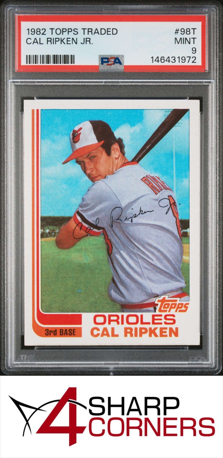 1982 TOPPS TRADED #98T CAL RIPKEN JR. RC ORIOLES HOF PSA 9 view 1