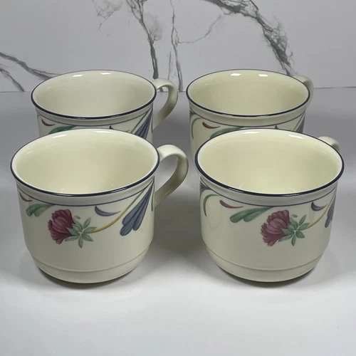 Lenox - Poppies on Blue - Lot Of 4 Tea/Coffee Cups Chinastone Made In USA
