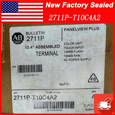 New Sealed Allen-Bradley 2711P-T10C4A2 PanelView Plus 1000 Touch/Color Terminal
