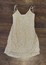 Alice + Olivia Metallic Gold Mini Dress Size 6