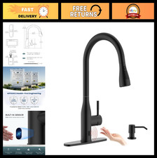 Touchless Kitchen Faucet Matte Black - Pull Down Sprayer, Soap Dispenser, Motion