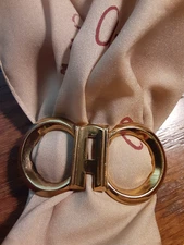 CORO SCARF SLIDE CLASP MONOGRAM INITIAL "A" ART DECO STYLE GOLD TONE VTG #C-17