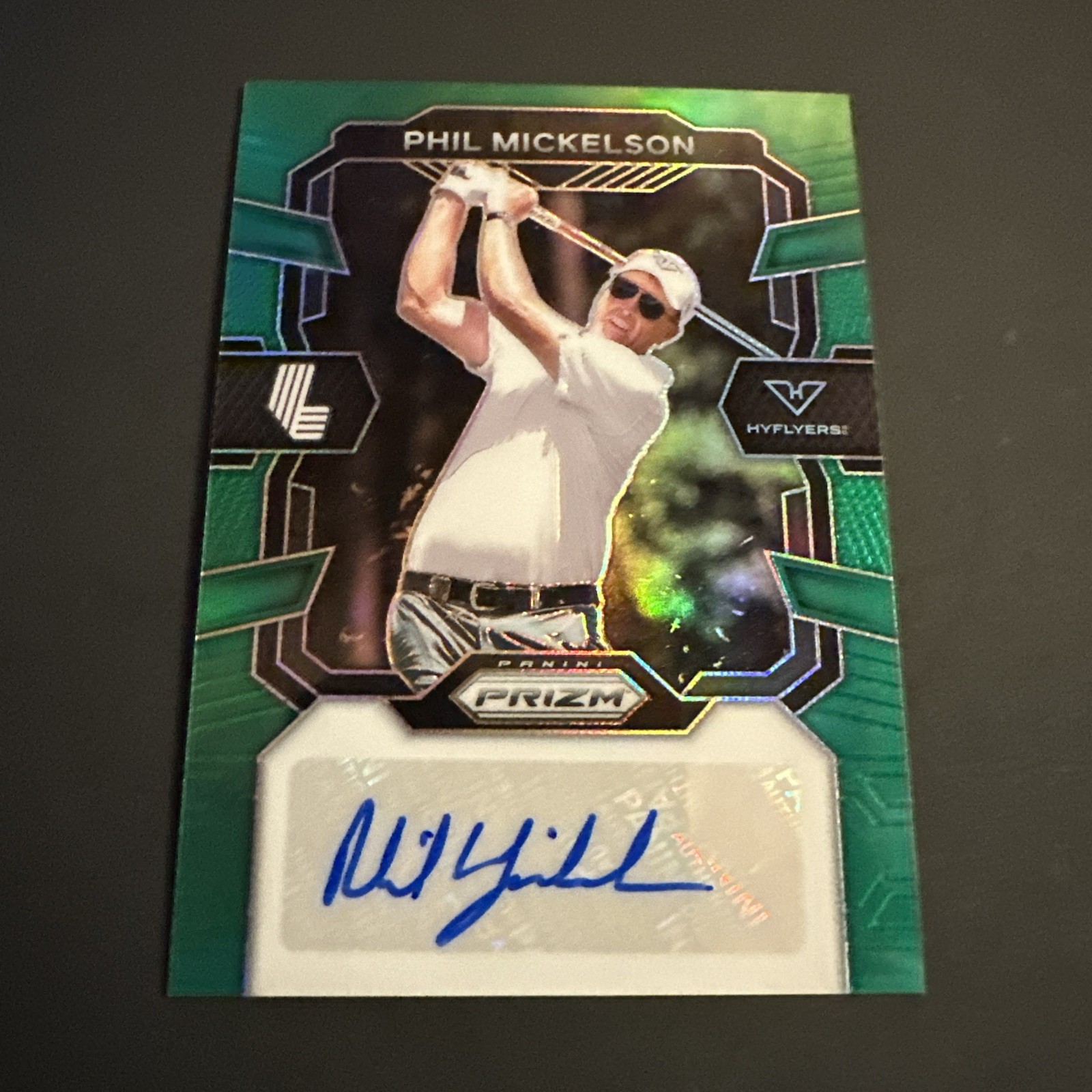 2024 Panini Prizm LIV Golf Phil Mickelson Green Prizm Auto #SIG-PMI /18
