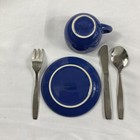 Schylling Childrens Tea Set Plates Cups Knives Spoons Forks Utensil Caddy NO POT — photo 3