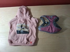 Soft Dog Harness + Hoodie Sweatshirt Pink Reflective Adjustable M-L