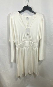 Halston Heritage Women's NWT Deep V Cocktail Dress White Dolman Sleeve Size 6