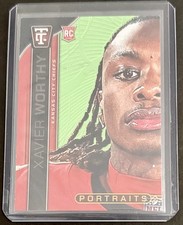 2024 Panini Totally Certified - Portraits Xavier Worthy #7 Mirror Neon Green...