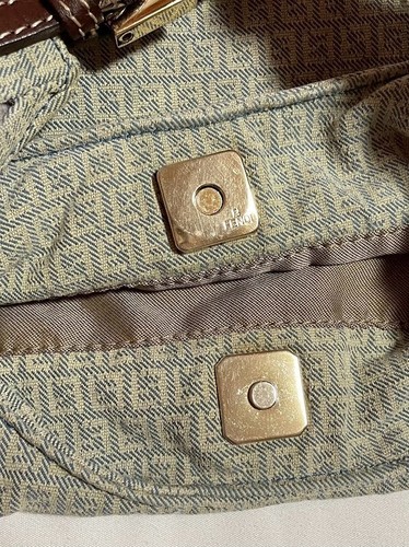 Fendi Shoulder Bag ZucchinoGray Canvas Leather 260T0250 - Picture 23 of 24