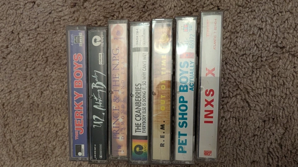 7 Alternative Pop Rock 80s 90s Cassettes Cranberries Inxs REM U2 Jerky Boys - Image 2 of 4