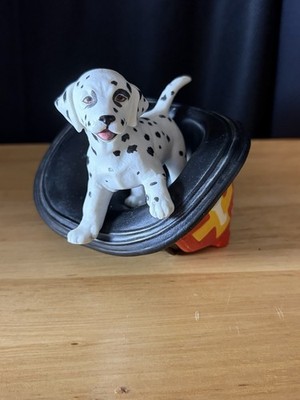 Princeton Gallery Where's the Fire Dalmatian Puppy Fireman Hat Figurine 1990