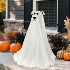 Halloween Decorations, 2.5FT Light up Halloween Ghost Dog with Remote  Cute Spo