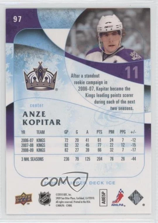 2009-10 Upper Deck Ice Anze Kopitar #97 - Image 2 of 2