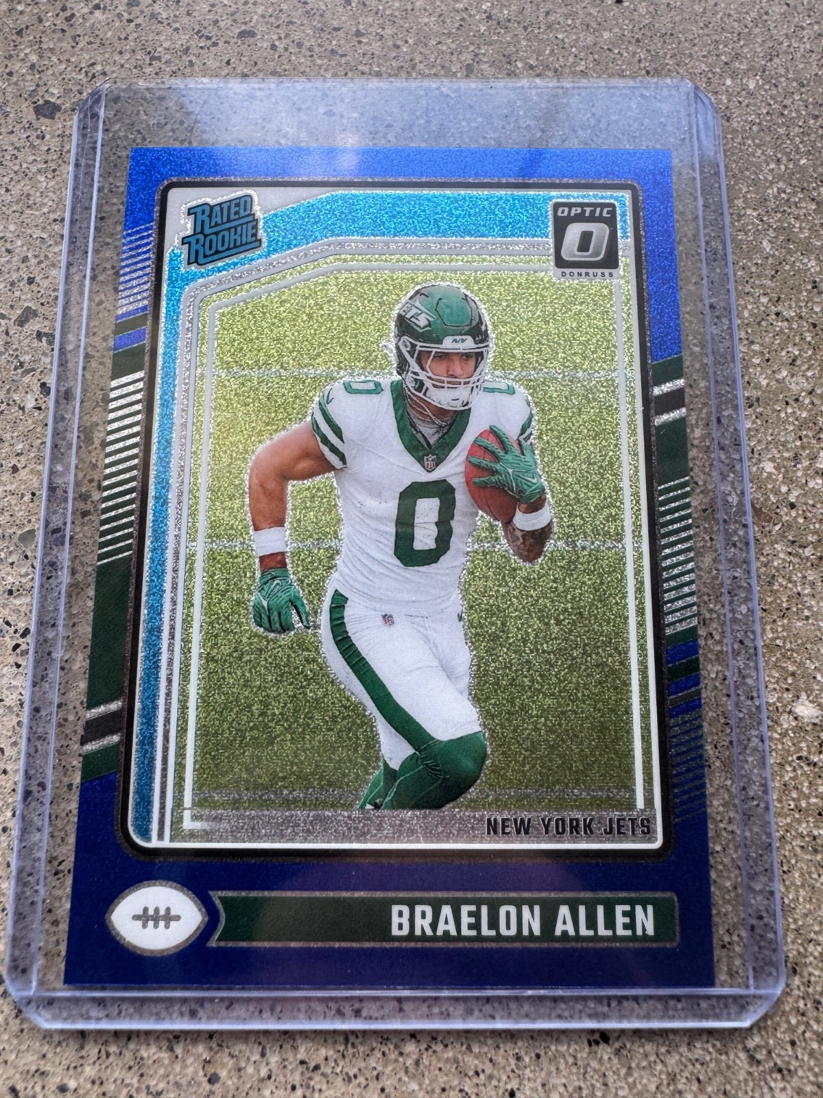 2024 Donruss Optic Football Braelon Allen Blue Glitter #211 SSP New York Jets