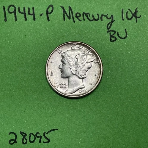 1944-P Mercury Dime 10c BU Uncirculated Coin  90% Silver