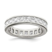 925 Sterling Silver Rhodium-plated Cubic Zirconia Eternity Band Ring Size 8