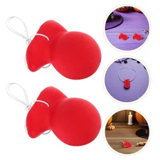 10 Pcs Red Clown Nose Rubber Costume Accessories Elastic Band for Party Cosplay