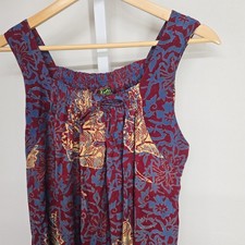 Istana Batik Solo Maxi Dress Women's Red Blue Floral Sleeveless Square Neck