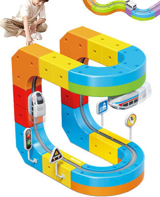 Electric Train Set with Flexible Race Track - Gravity-Defying 3D Layouts Motoriz