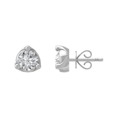 10k White Gold Lab Grown Diamond Solitaire Stud Earrings Gift For Women