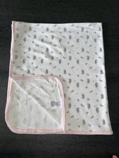 CARTERS CARTER S JUST ONE YOU GRAY PINK ELEPHANT KNIT BABY BLANKET G1